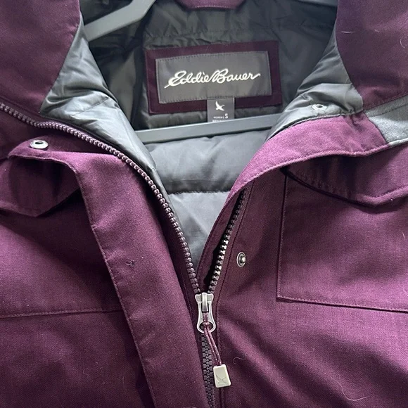 Eddie Bauer women's small dark purple Weatheredge down parka jacket EB650 - Picture 11 of 13